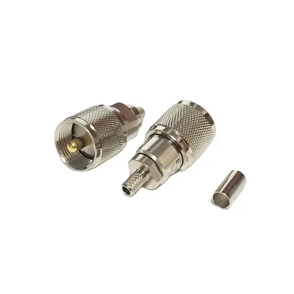 1pc  New UHF Male Plug Convertor Crimp  With  For RG58,RG142,RG400,LMR195  Long Straight  Nickelplated  Wholesale 1pc uhf male plug convertor crimp with for rg58 rg142 rg400 lmr195 long straight nickelplated wholesale new