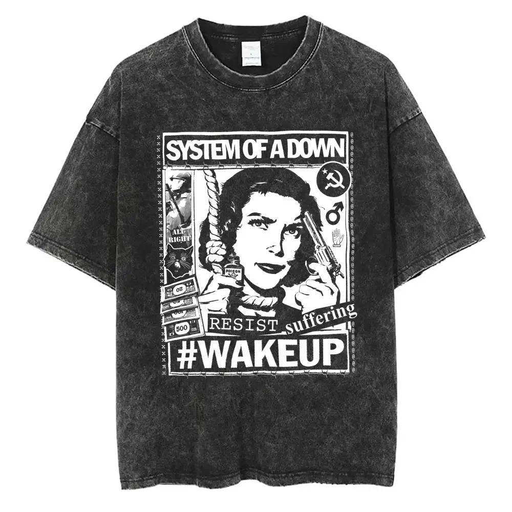 90S SYSTEM OF A DOWN Tシャツ Washed Vintage Rock Band System of A Down Toxicity Chop Suey