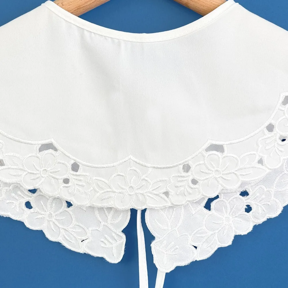 Dress Blouse Decor Hollowed Out Fake Collar New Fake Collar Lace Up Shawl Detachable Shirt Collar Front Placket Collar