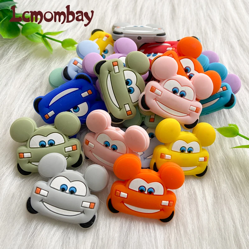 10pcs Silicone Teeth Food Grade Mini Silicone Car Baby Cartoon Tooth Beads for DIY Necklace Chain Accessories 3