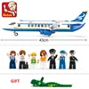 463Pcs City Airport Airbus Aircraft Airplane Plane Brinquedos Avion Model Building Blocks Bricks Educational Toys for Children 2