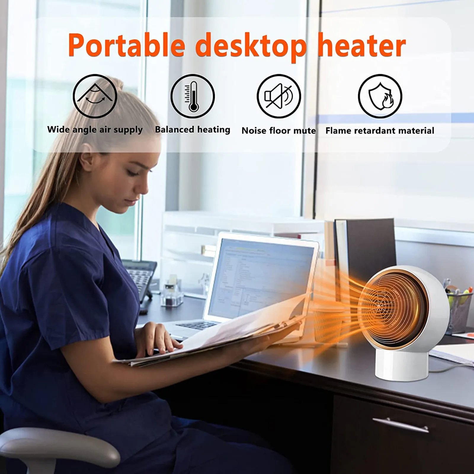 Fast Heating Home Electric Heater Portable Desktop Electric Wireless Space  Heater Battery Operated Space Heater for Camping Tent