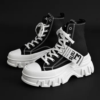Women Vulcanized Casual Shoes Lightweight Canvas Sneakers Comfortable Flats Size 41 42 High-Top Sports Shoes Chaussures Femme 1