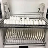 Kitchen 304 Dish Hanging Cabinet Pull Basket Lift Up Push Down Pull-down Bowl Rack Lift Cabinet Storage Damping Pull Basket 4