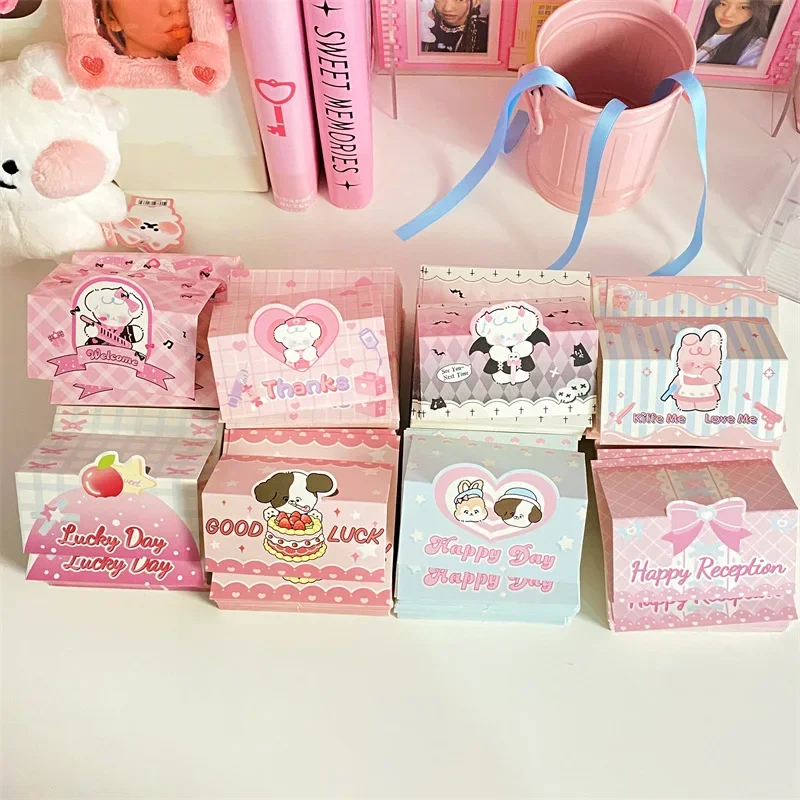 10pcs American Retro Sweet Heart Series Cartoon Card Head Card Back Kpop Star Photo Card Packing Bag DIY Decor Materials Paper