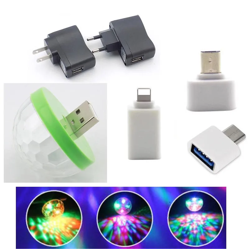 USB Mini Disco Light Ball Portable Led KTV Holiday Party Atmosphere Interior Colorful Decor Home Lamp W28