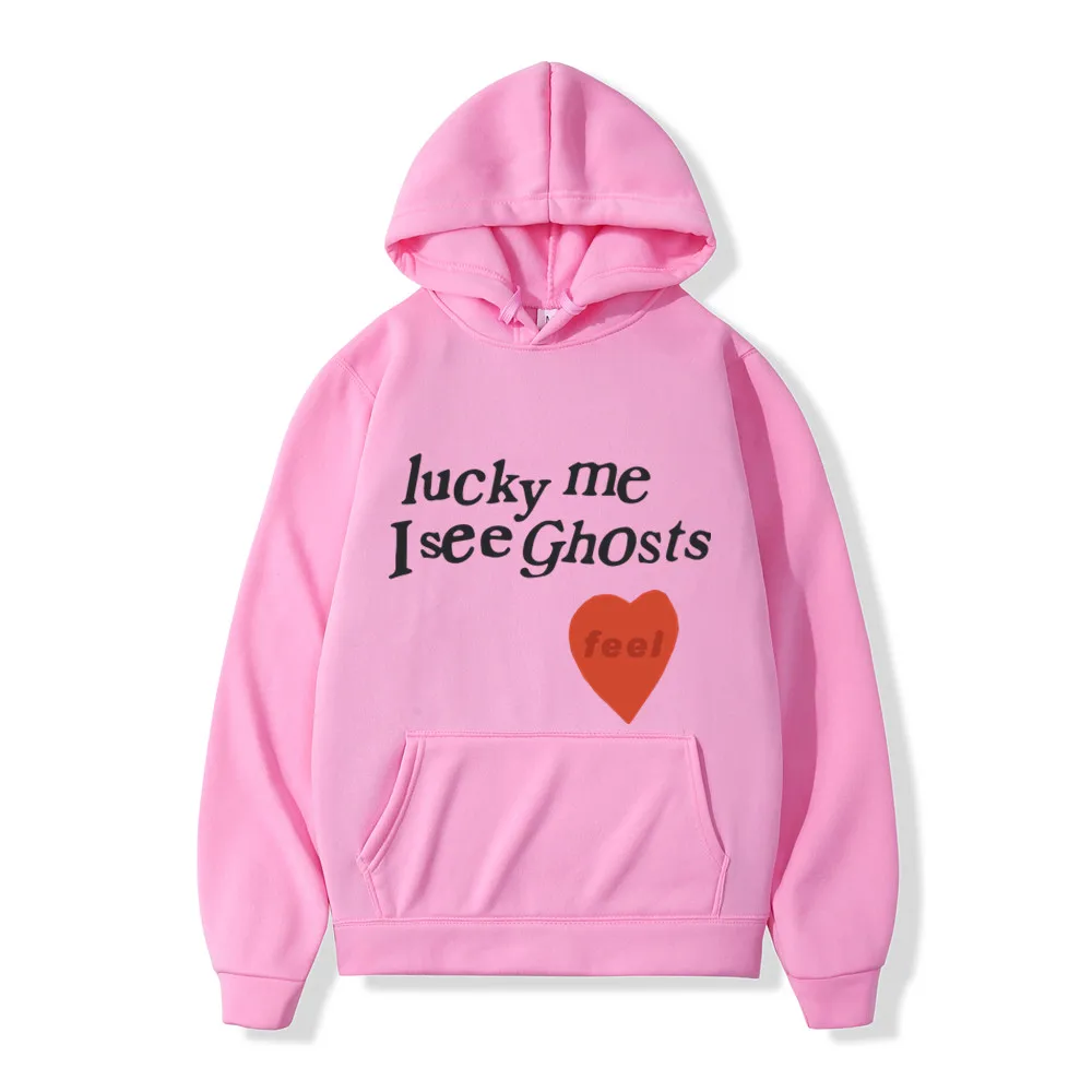Lucky Me I See Ghost love Print Mens Hooded 5