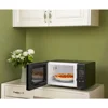 0.9 cubic foot matte black microwave oven with 6 quick setting menu options, easy to read LED display, and child safety lock 6