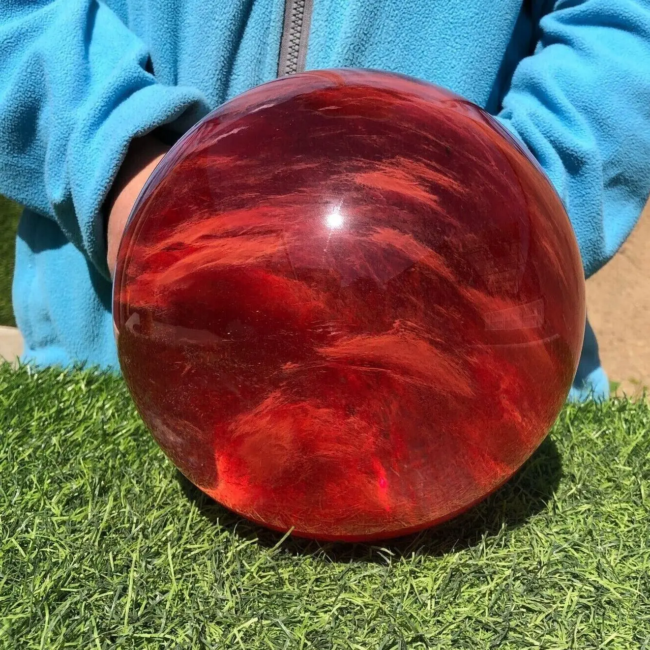 Magical Huge Red Smelting Stone Quartz Ball Crystal Ball Mineral Sample Healing Gem Home Office Degaussing Decoration Gift