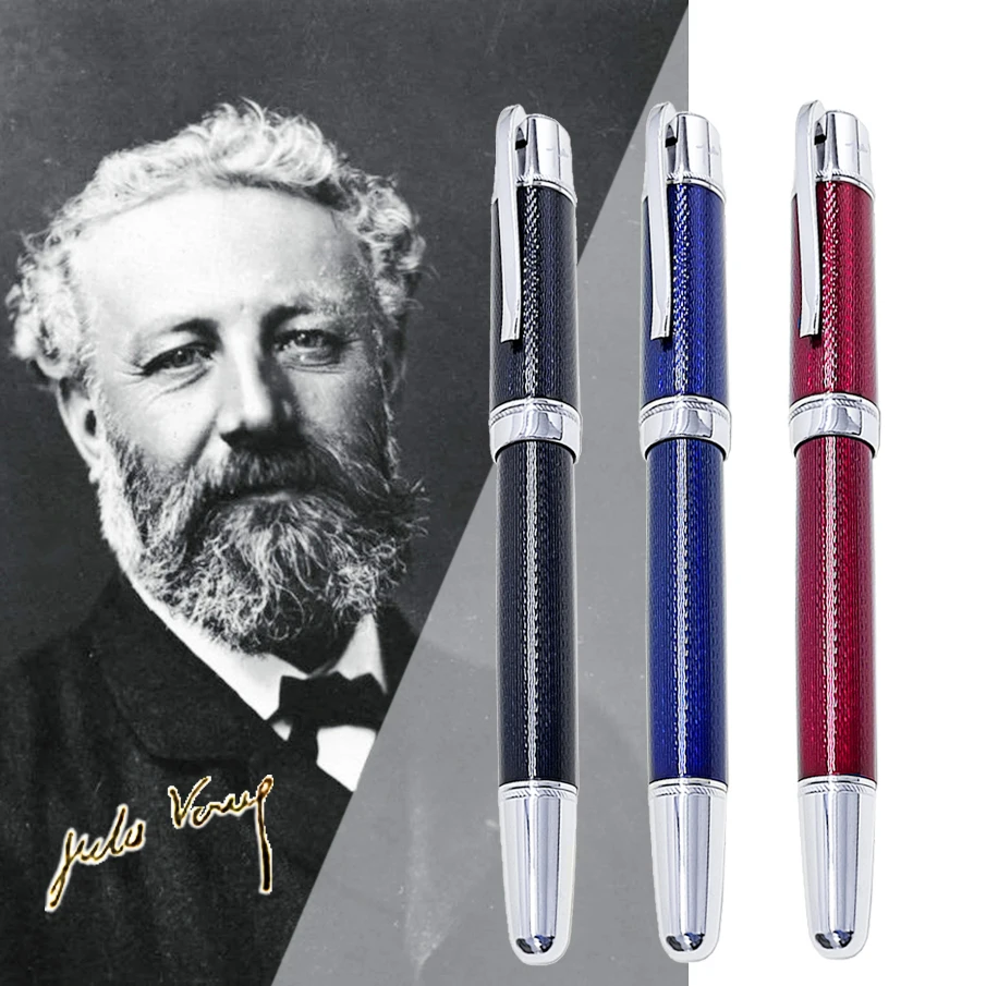 

Limited Edition Writer Jules Verne Ocean Blue Ballpoint Pen MB Black Metal Rollerball Office School Writing Fountain