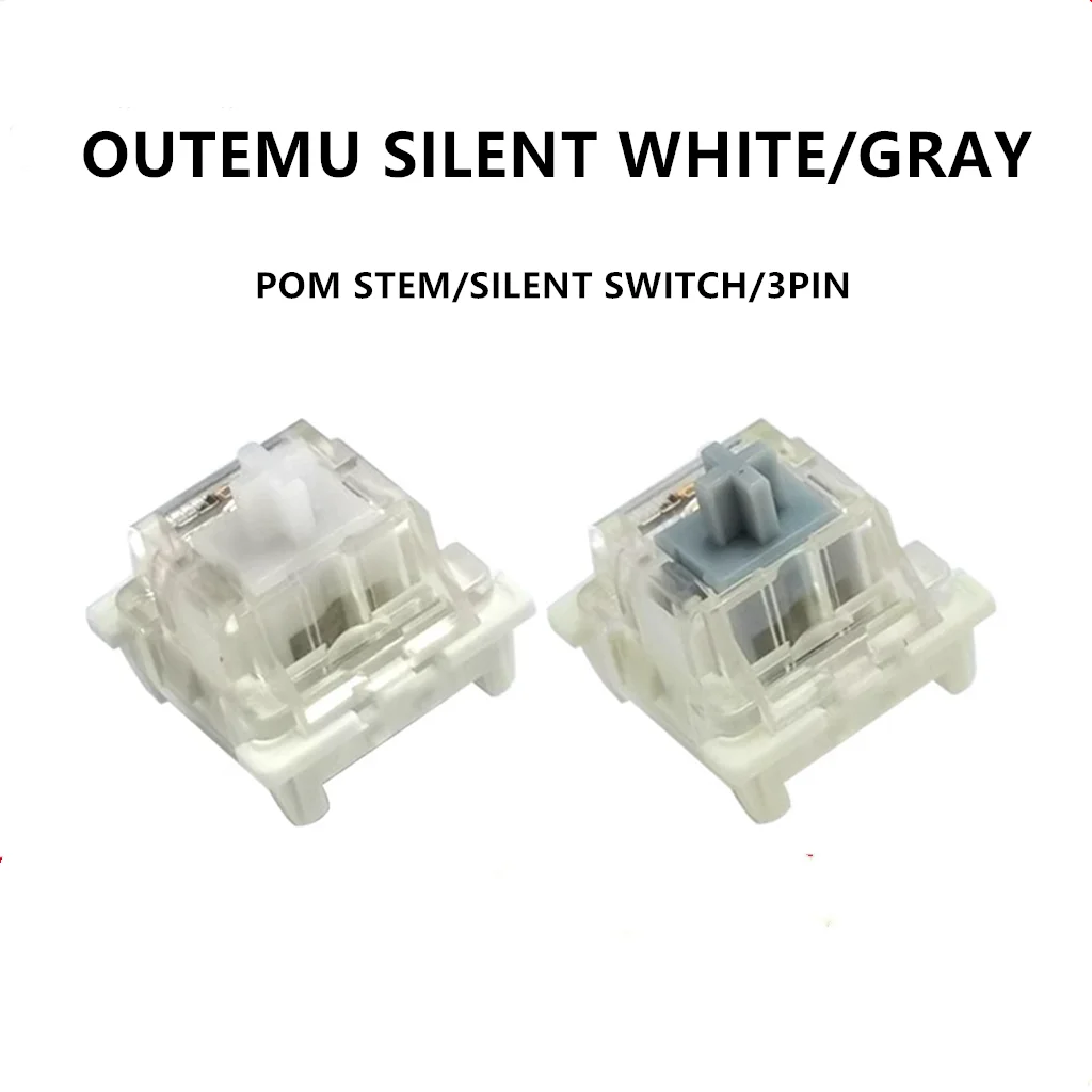 OutemuSilentGrayWhiteSwitchMechanicalKeyboard3PinSilent
