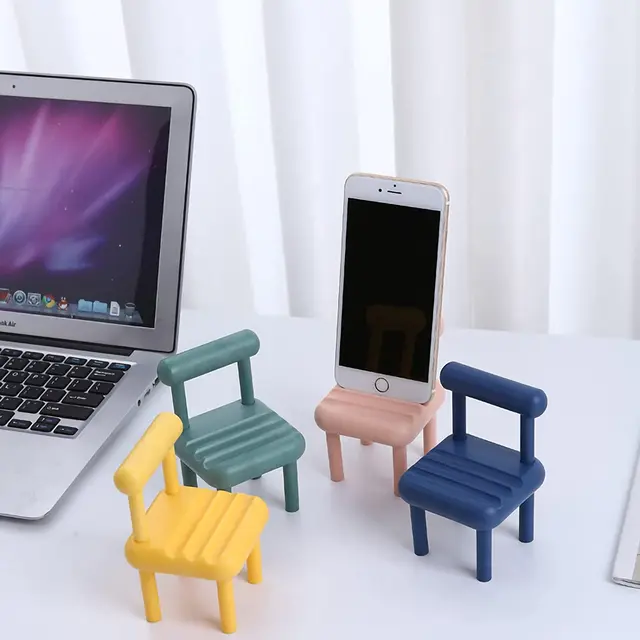 Cute Mini Chair Phone Holder, Card Display Wooden Stand for Desk,  Multi-Angle Universal Mobile Phone Stand for iPhone Samsung - AliExpress