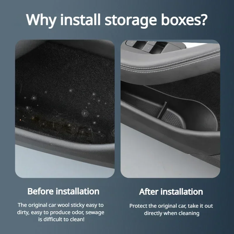 For Tesla New Model 3+ Car Door Side Storage Box 4PCS Door Armrest Umbrella Trash Can TPE New Model3 Highland 2024 Accessories