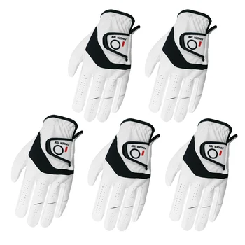 5 Pcs Leather Men’s Golf Gloves – Left/Right Hand, 1