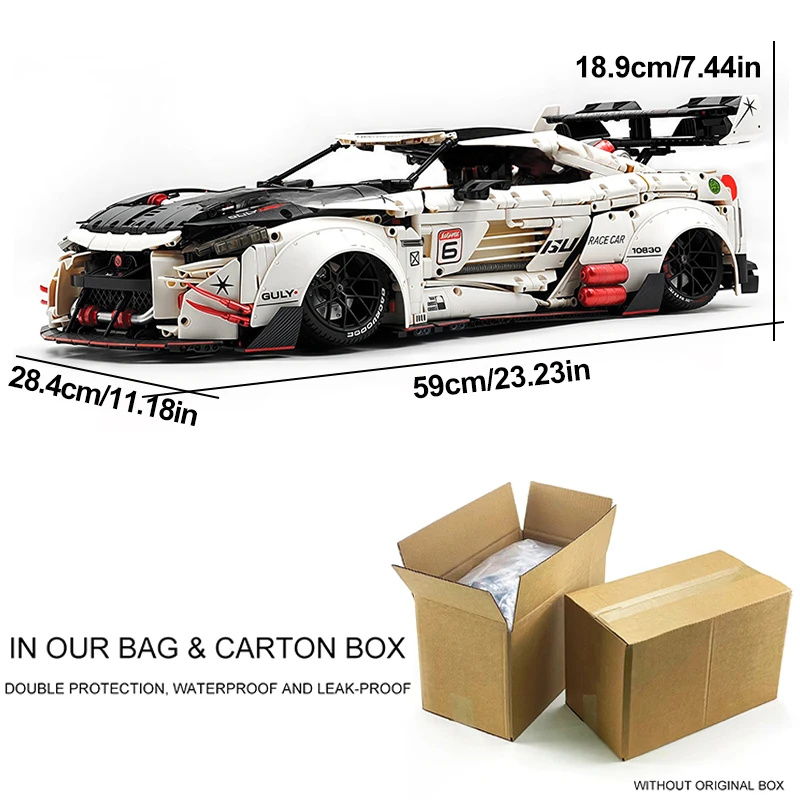 Limited Edition GULY 10630 MOC Technical 1:8 RC Sports Car GTR