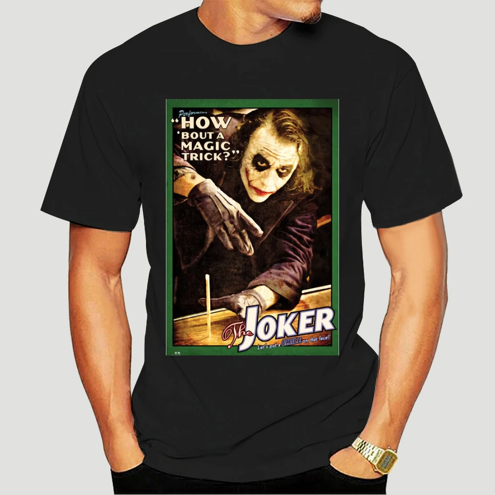 Футболка Der Joker Heath Ledger 3998D для магических трюков dunkel Ritter Offiziell Baumwolle |