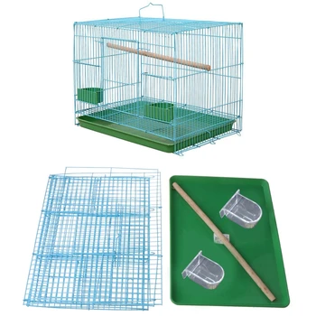 Wire Rectangular Small Cage for Small Birds and Canaries Rekord Equipped with Bird Standing Stick and 2 Semicircular 1
