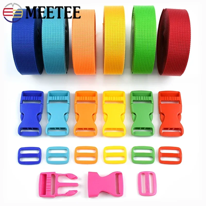 Set Di 6 Fibbie A Sgancio Rapido In Plastica 25mm Con Cursori Tri-Glide - Regolabili Per Zaini, Borse, Cinghie - Colore Nero - 2