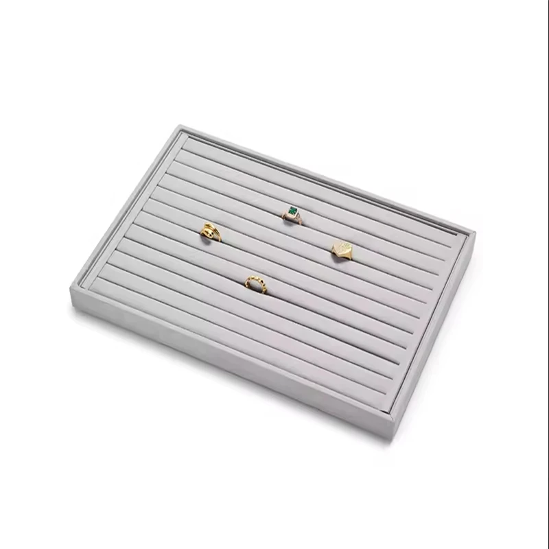 Suede Ring Tray Velvet Jewelry Display Organizer | Multi-Compartment Jewelry Packaging ... - SKU JDO00844 - UGI Packaging