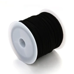 Luxurious Korean Suede Velvet Cord for DIY Crafts & Accessories - 5m/Lot, 2.7mm Flat Design (Black)