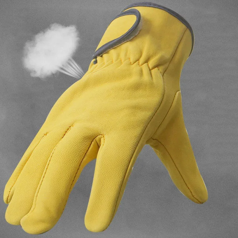 Work Gloves Sheepskin Leather Workers Work Welding Safety Protection Garden Sports Motorcycle Driver Wear-resistant Gloves 4