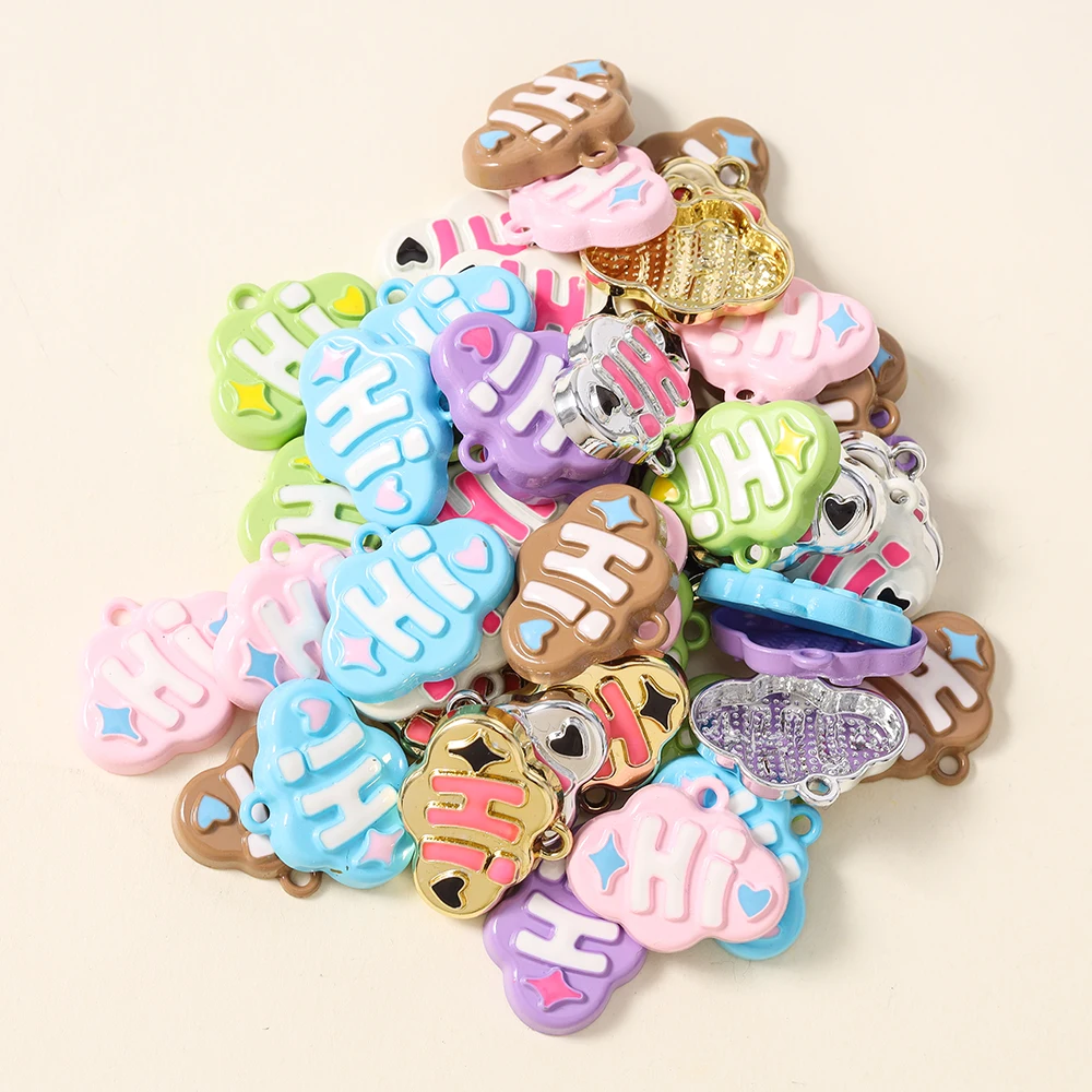 Set of 10 Cute and Quirky Hi Charms for Handmade Jewelry Accessories