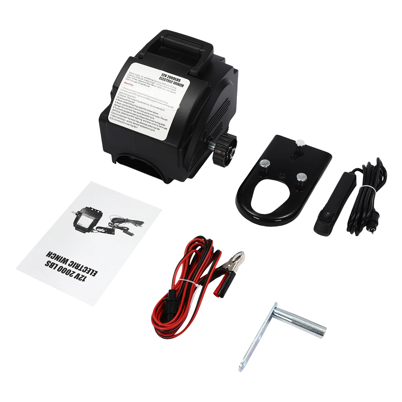 Electric Winch 12V 2000Lbs with Motor Winch Cable Lifter