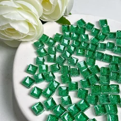 Blue Shine Assorted Glass Mosaic Tiles - 50 Piece Set for Crafts and Home Decoration (Forest Glitter)