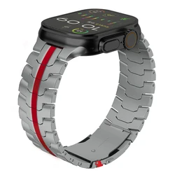 Premium Stainless Steel Watchband Bracelet Strap for Series 10 46MM (Titanium Red)