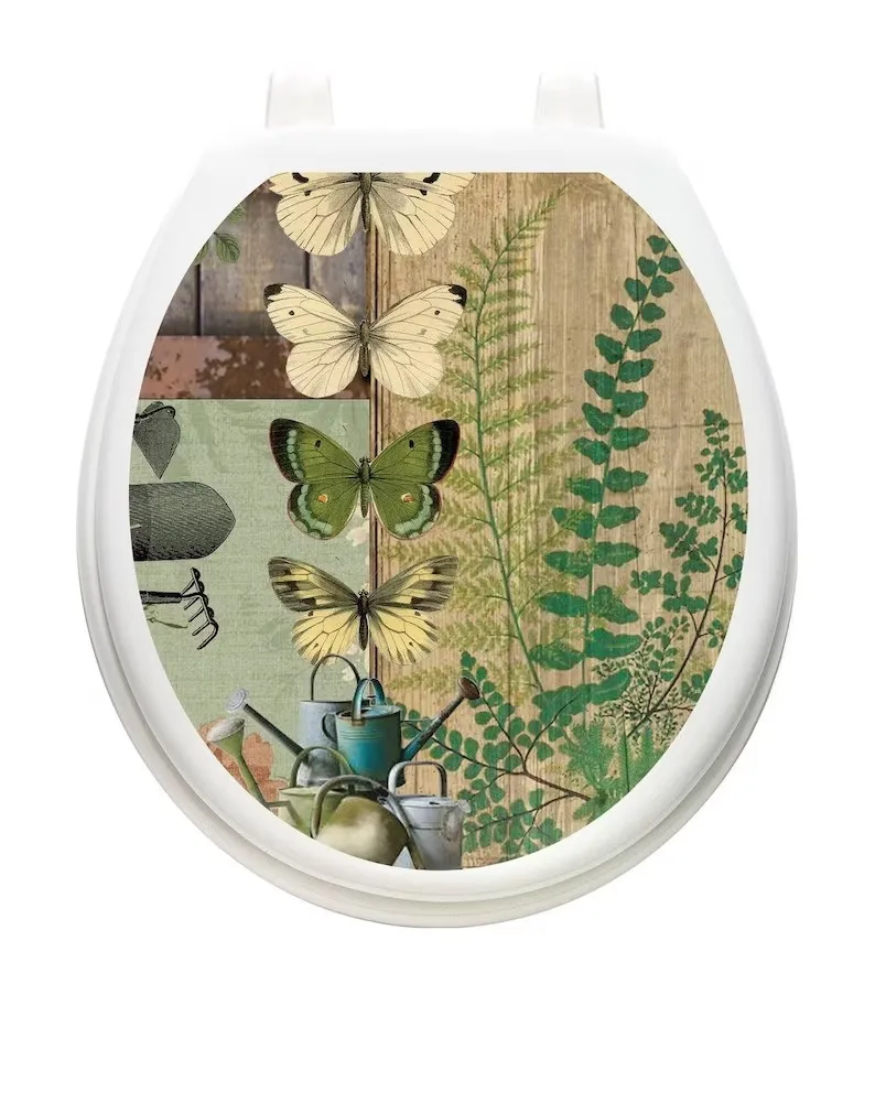 T356# Butterfly Dreams Toilet Sticker Bathroom Toilet Cover Sticker Wall Stickers Wc For Home Decoration