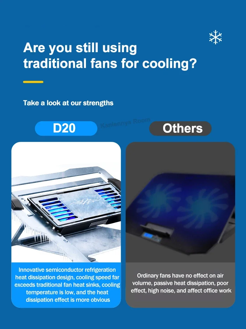 20 Cooling Pad For 11-17.3'' Notebook Cooler Stand Semiconductor Refrigeration Angle Adjustable Laptop Radiator Bracket_voghion.com