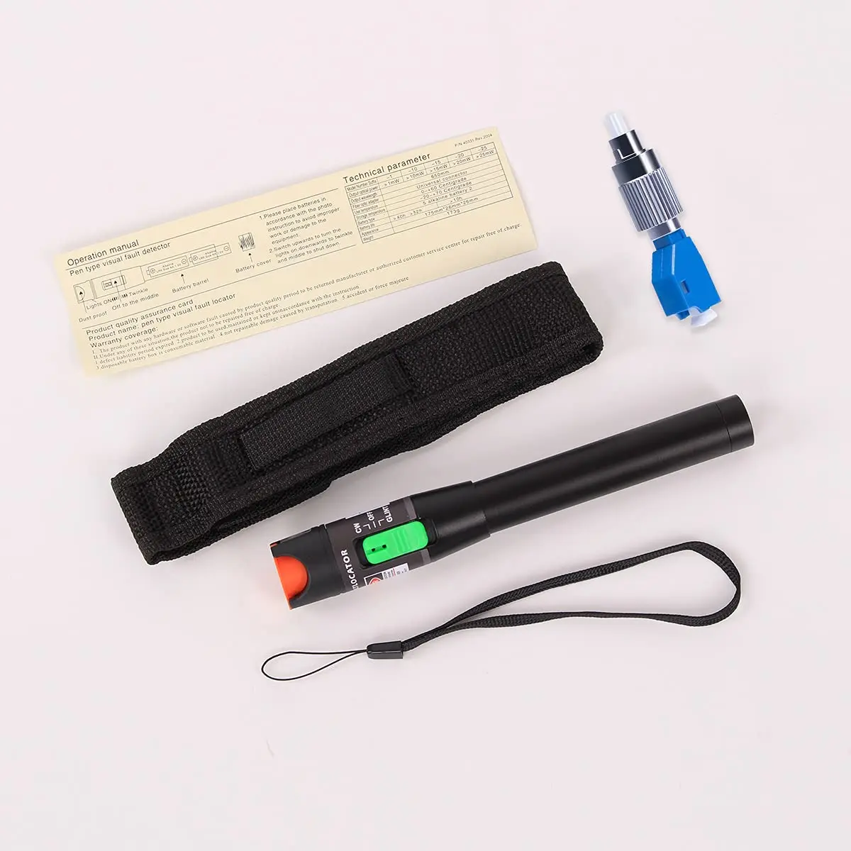 100NewPortableVFLFiberOpticVisualFaultLocatorRedLaserCable