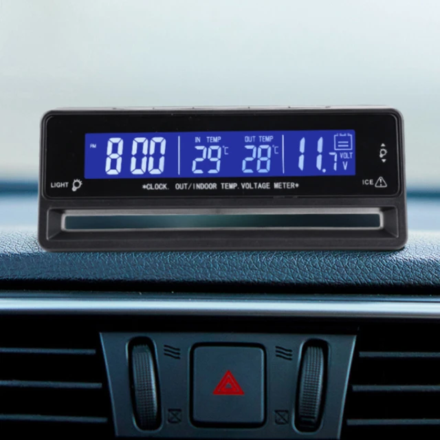 Auto Digitaluhr & Temperatur anzeige elektronische Uhr Thermometer Auto  elektronische Uhr LED Hintergrund beleuchtung Digital anzeige - AliExpress