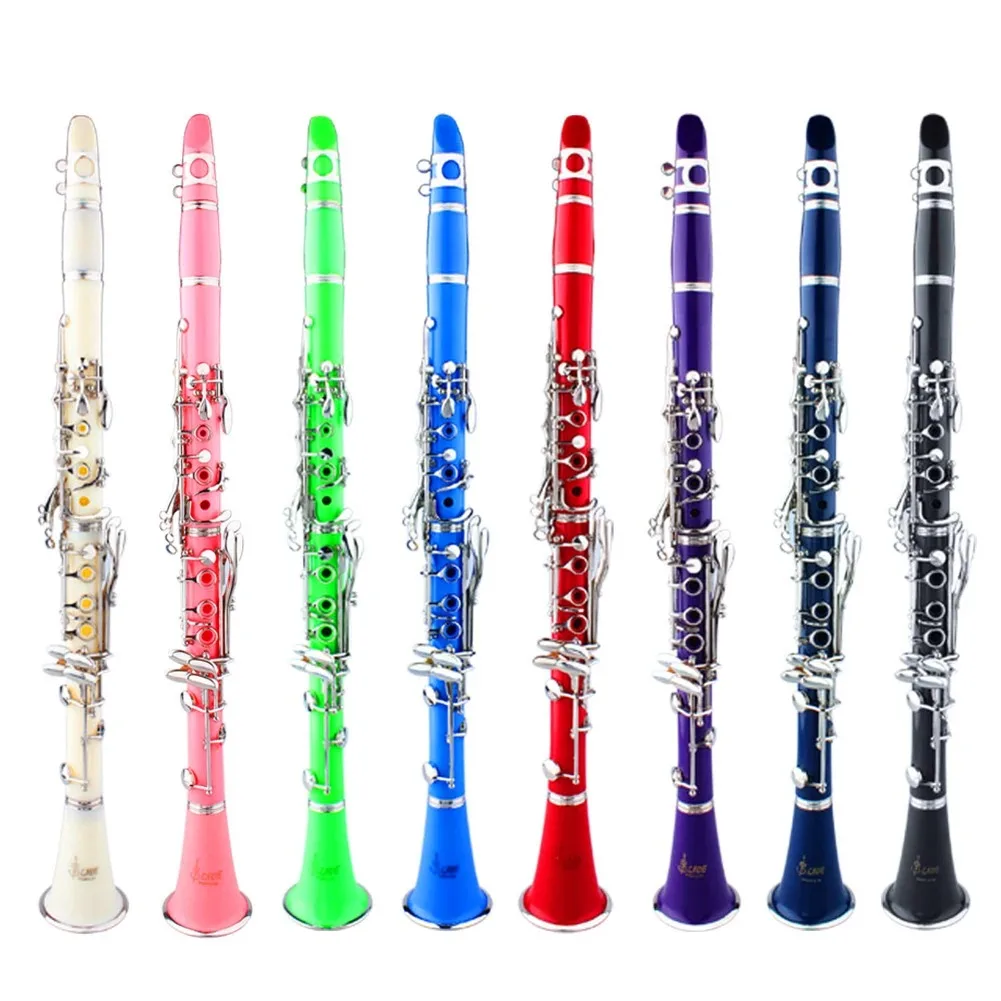 Bb Clarinet 17 Keys Professional Clarinet Set White Gloves Cleaning Cloth Box Orchestra Musical Instruments Barrels Reeds