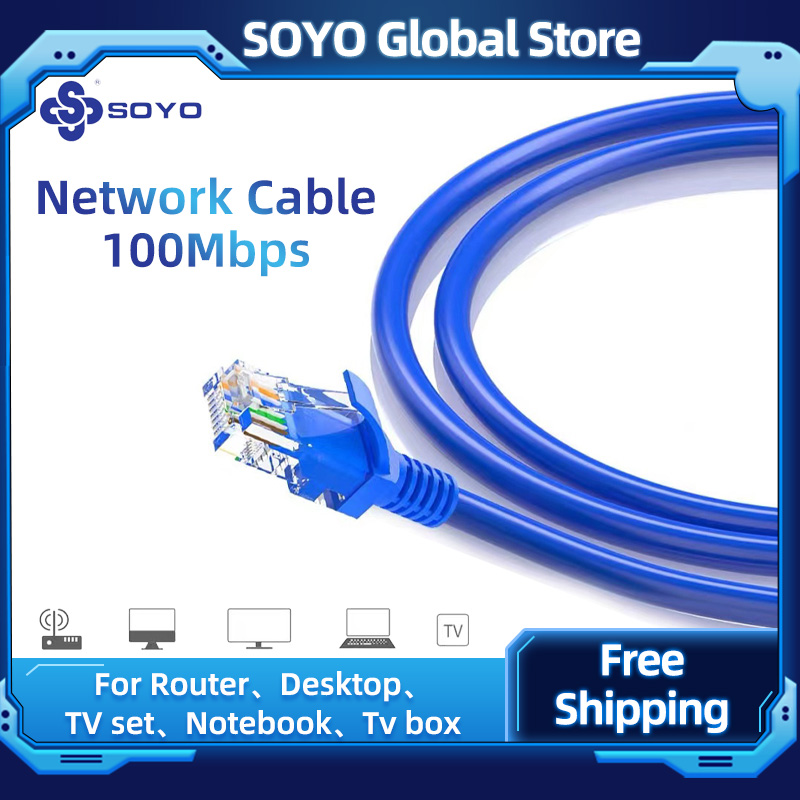 SOYO Brand New 1m Network LAN Cable Cat 5e Channel UTP 4Pairs 24AWG Patch Cable Cat5 Patch Cord Cable