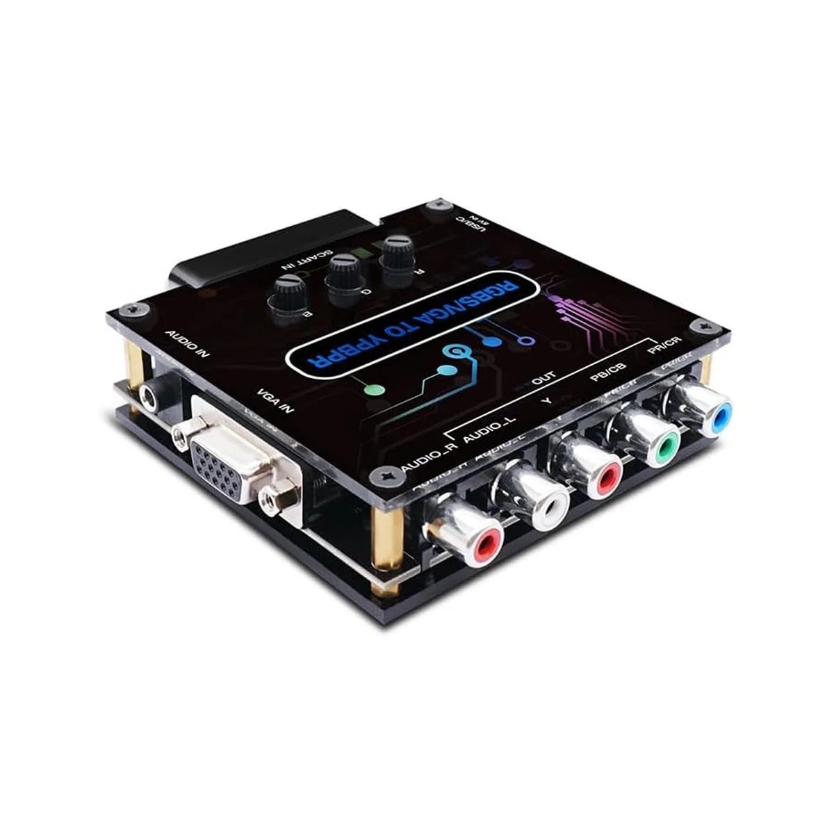 Convertitore Di Componenti Da Scart A Ypbpr Rgbs Vga, Convertitore Di Segnale Video