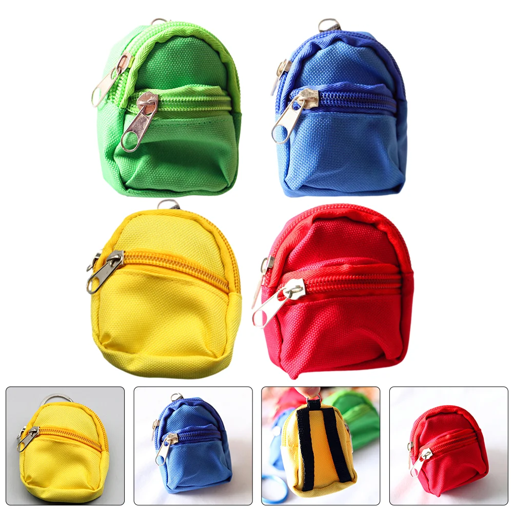 

4 Pcs Mini Backpack Schoolbag Model Miniature Models Tiny Micro Scene Adornment Cloth House Decors