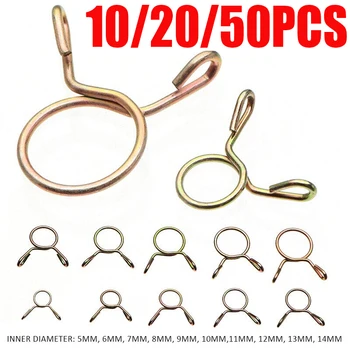 10/20/50pcs Petrol Hose Spring Clamps Zinc Plated Pipe Clips Fuel Line Pipe Fuel Hose Clamp M5/M6/M7/M8/M9/M10/11/M12/M13/M14