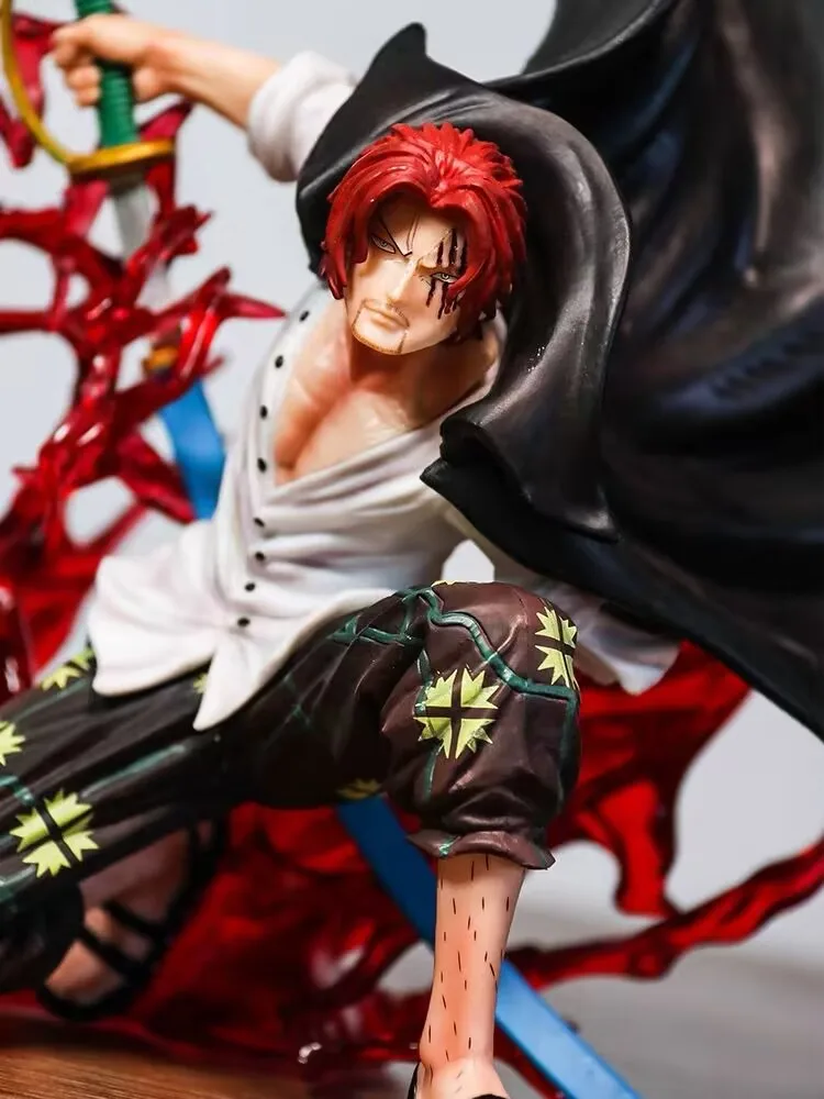 32CM Anime One Piece Shanks Figurine Red Hair Pvc GK statue Action figures  Collection Model Toy for Children Gifts