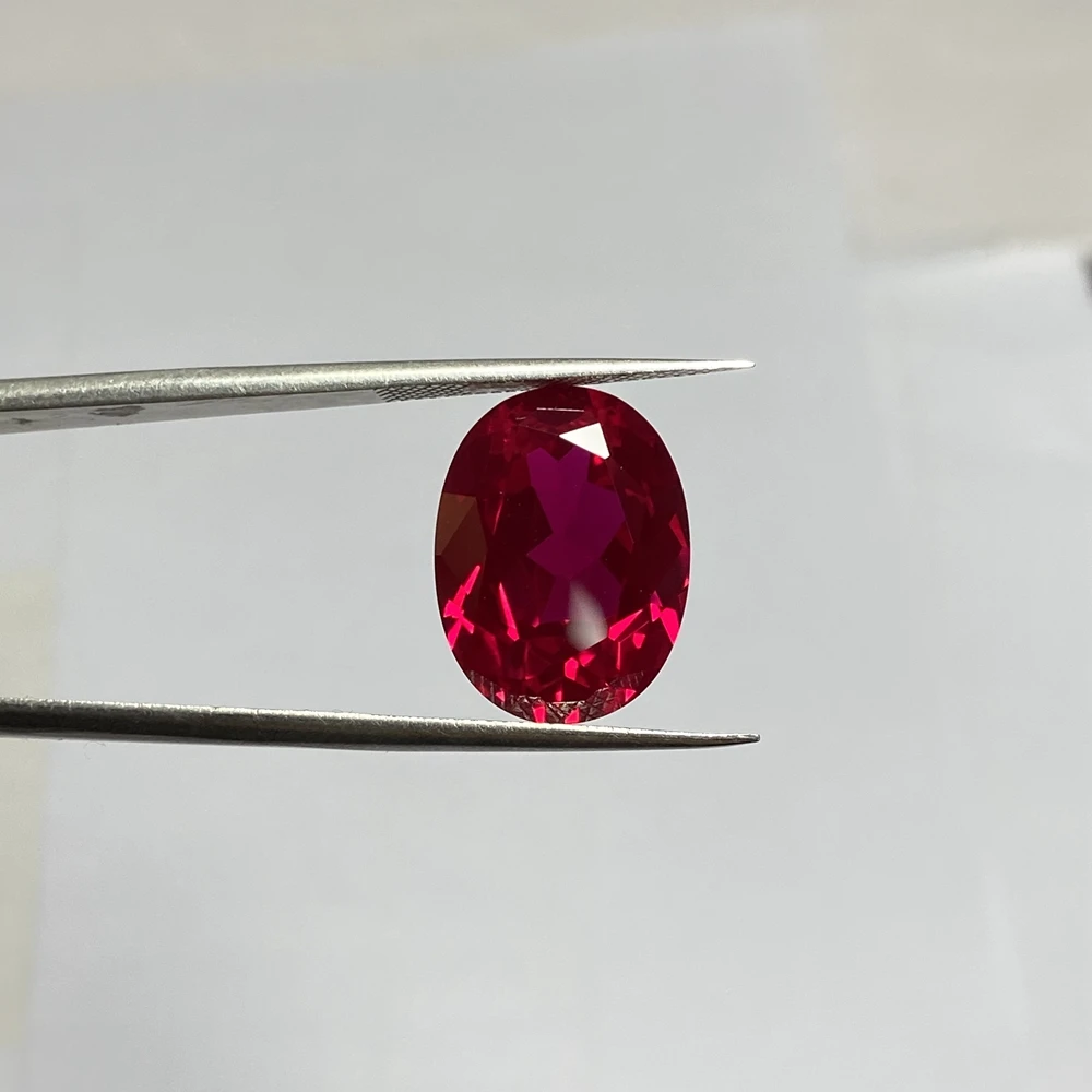 Ruby Gemstone Meisidian Oval Cut 12&times;9mm 6 Carats Dark Red Artificial