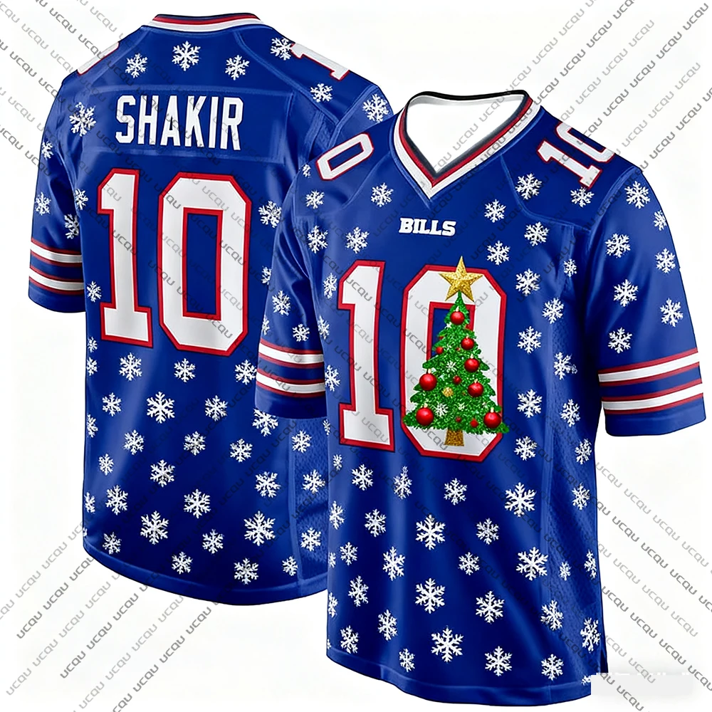 2025 Christmas Adult Buffalo American Football Jersey Rugby Jersey Sportswear Training Jersey T-shirt HAMLIN 3 Number view 5