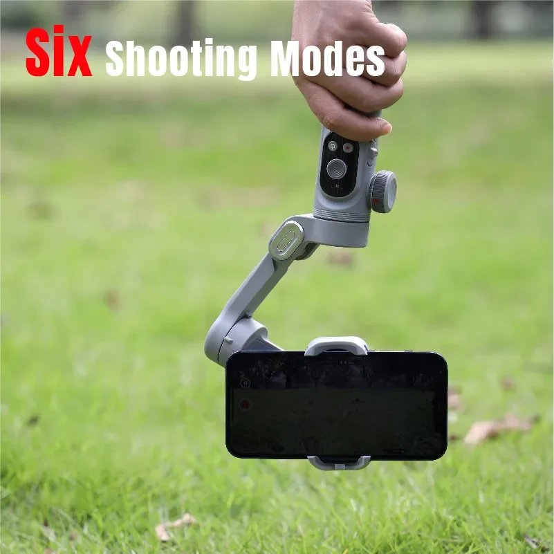 Handheld Gimbal Stabilizer 3-Axis Wireless Charger LED Display Light Focusing Wheel for iOS Android Phones Smart X Pro Universal Joint