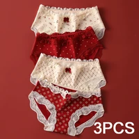 Ensemble de culottes triangulaires pour le jour de noël, sous-vêtements pour femmes, slips en coton, Lingerie Sexy, sous-vêtements intimes en dentelle sans couture 1