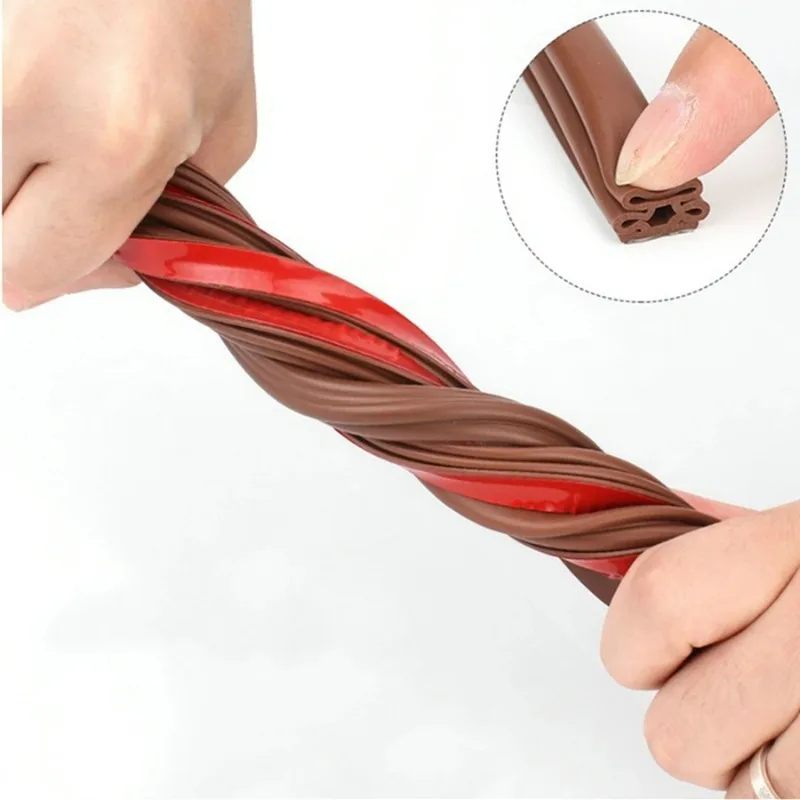 6M Silicone Rubber Sealing Strip Crash 10MMX6/8/10/12MM Soundproof Door Thong Strip Security Door Window Sealed Slot Type Decor