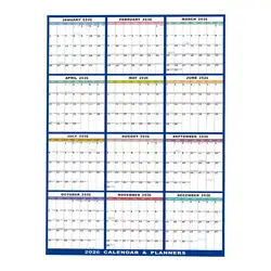 Erasable Large Wall Calendar - 24 x 36 Inch Annual Planner with Double - Sided Feature (Wall Calendar)
