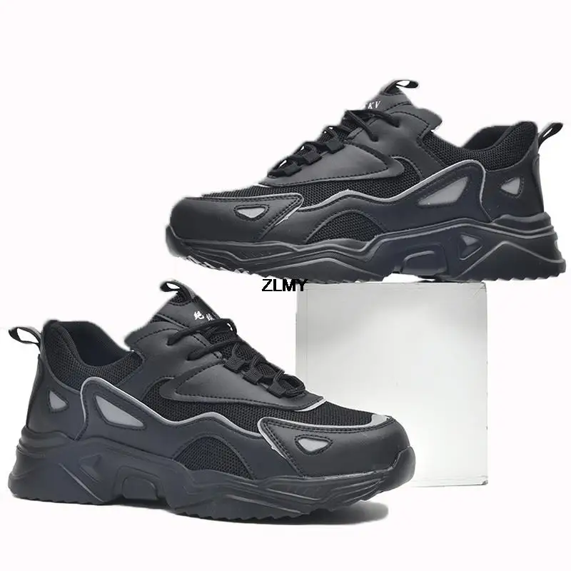 Fenlern Breathable Sneakers Women's Safety Toe Sneakers Big Size