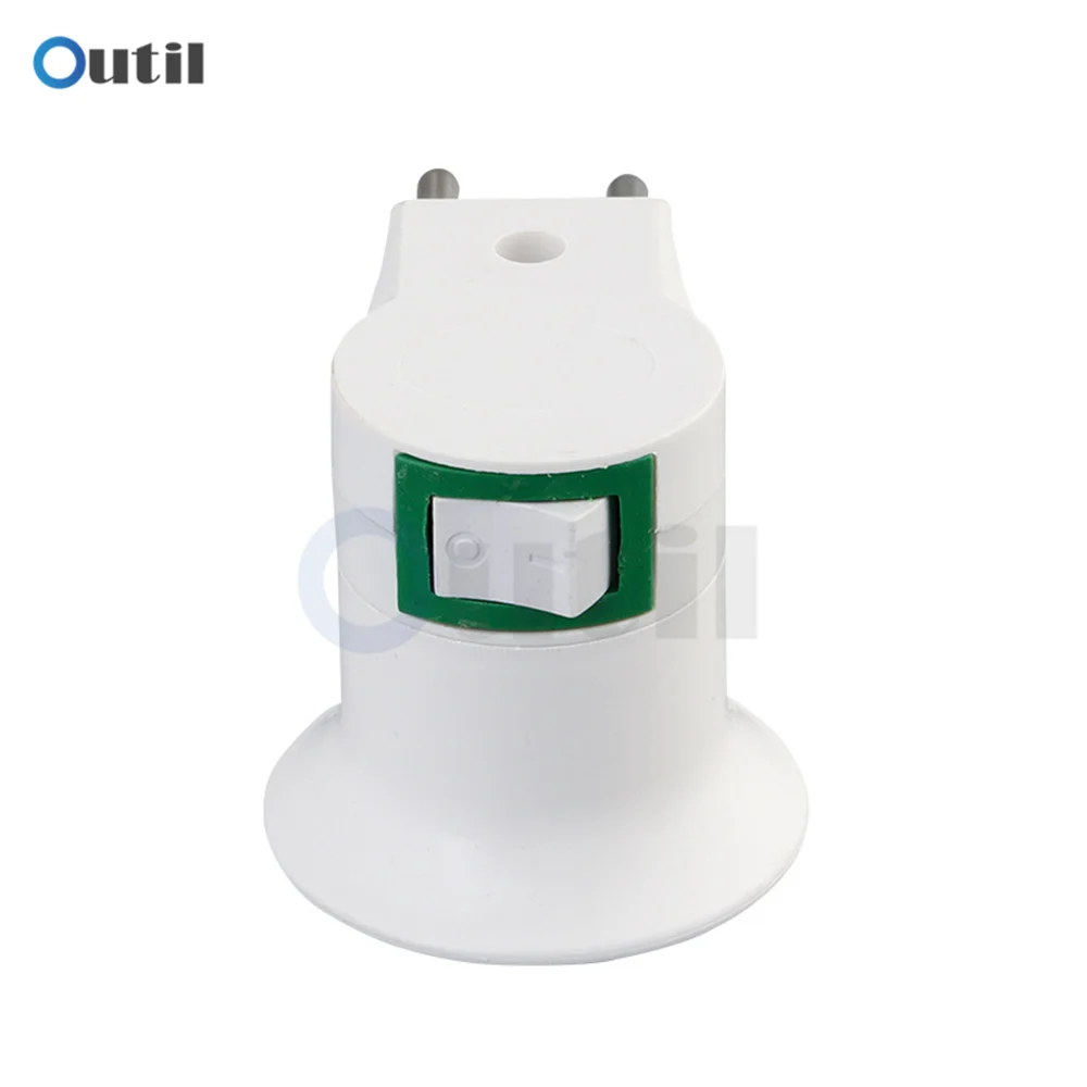 E27 LED Light Socket To EU Plug Holder Adapter Converter 220V ON/OFF 1PC For Bulb Lamp Home Decoration