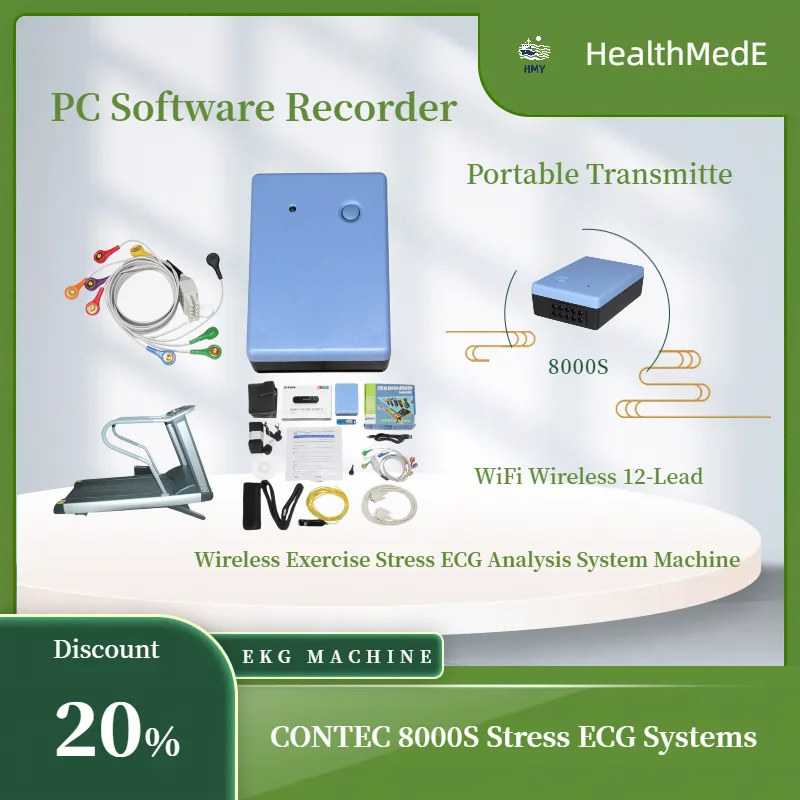 CONTEC 8000S Wireless Exercise Stress ECG Analysis System Machine PC Software Recorder Ready to Use Well Packed Safe to door