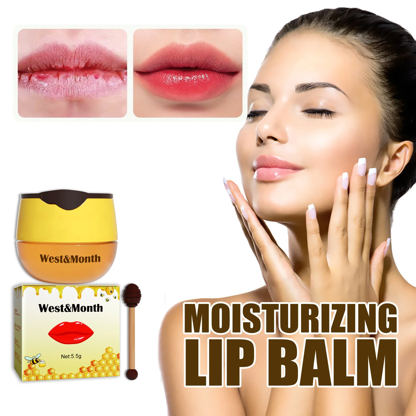 HoneyLipBalmPropolisMoisturizingLipMaskNourishingAntiwrinkle