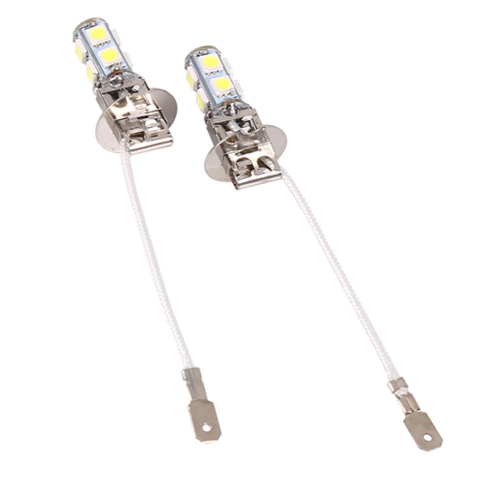 2x H3 5050 화이트 9 SMD LED DC12V 자동차 안개등 LED 전구 6500K 매우 밝음 설치가 용이 자동차 안개등 교체용